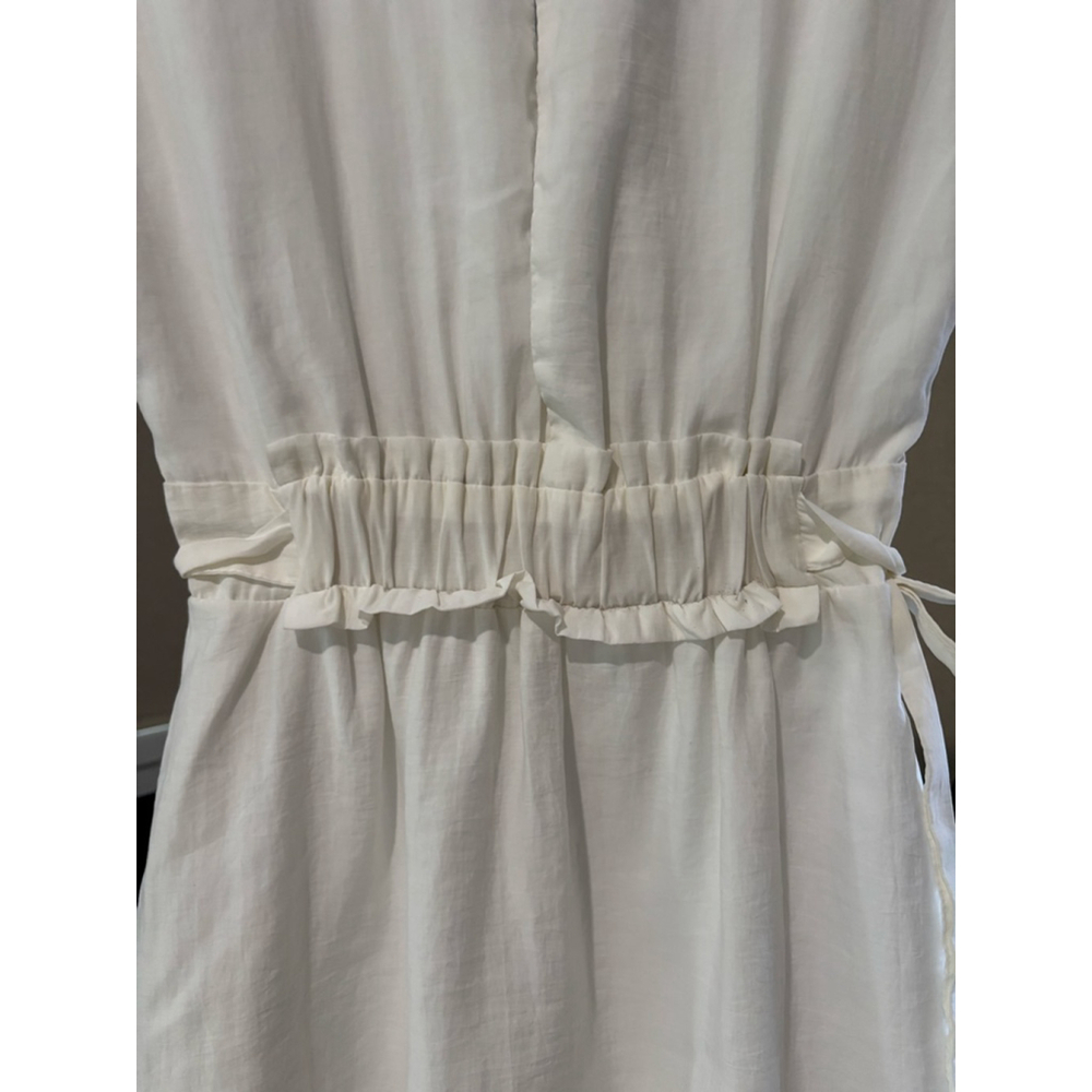 Zara White Mini Dress with Adjustable Waist, Women’s Size Small - Picture 8 of 9